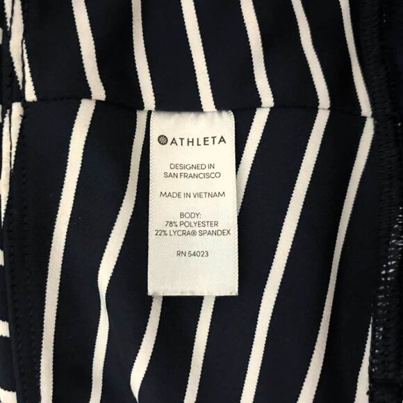 Athleta Navy Blue And White Stripe Zipper Pocket Leggings Size Small - Picture 12 of 13